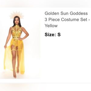 Golden Sun Goddess 3 Piece Costume Set